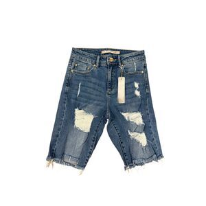 Tractr - Five Pocket Distressed Fray Hem Bermuda Short Womens Sz 0 NWT